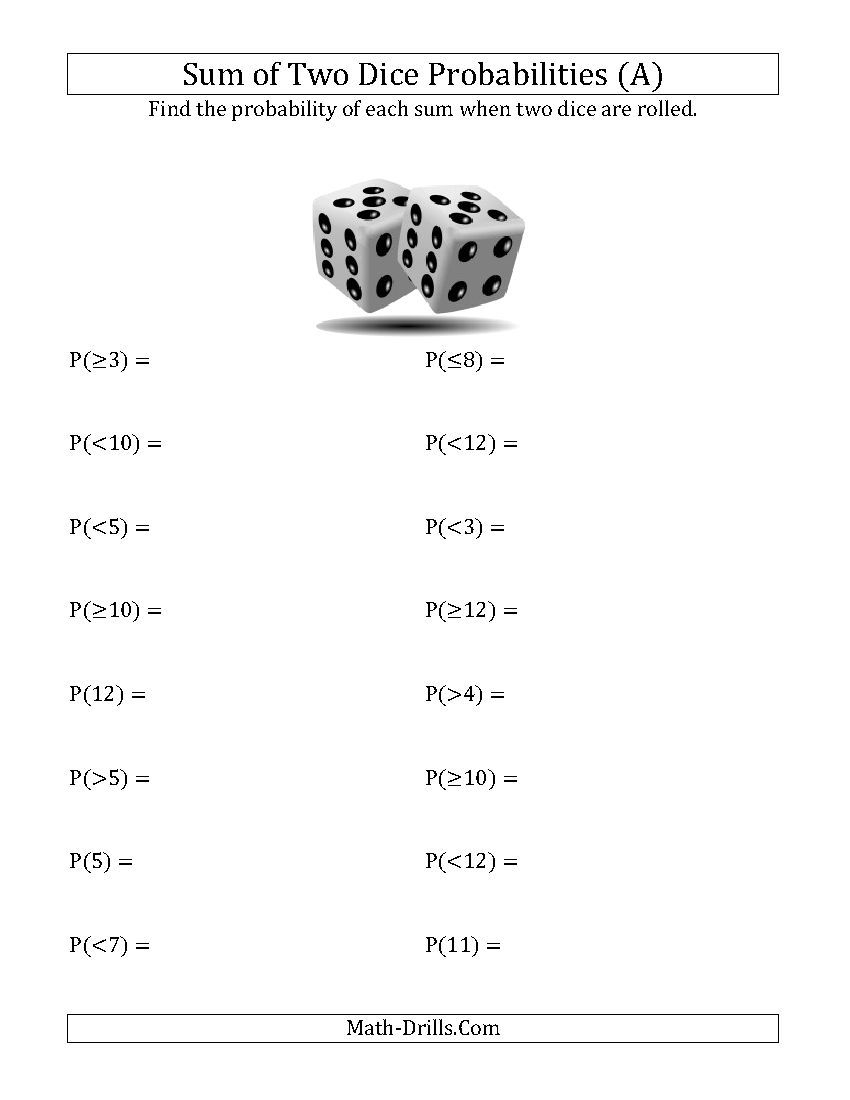 20 Probability Worksheets With Answers Download
