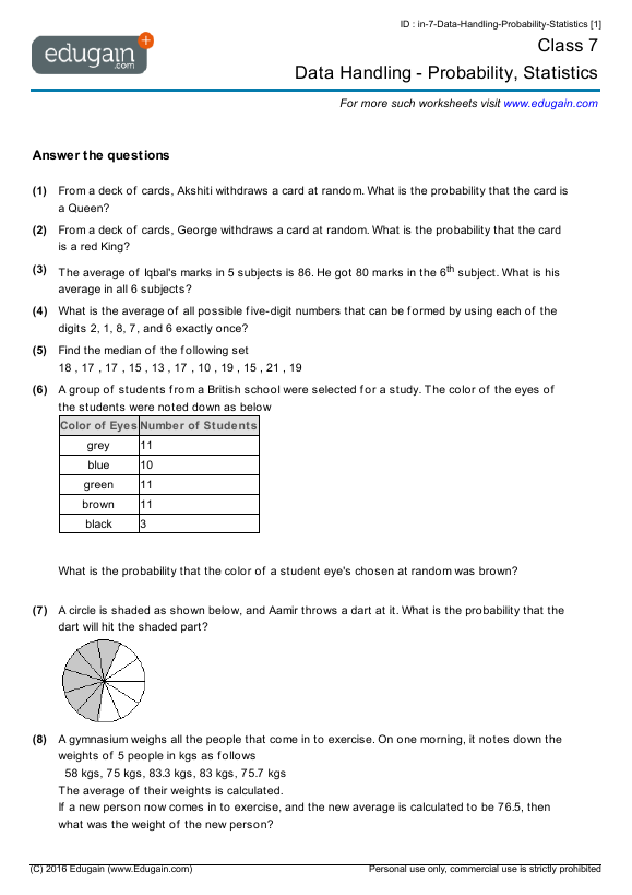20 Probability Worksheets With Answers Pdf