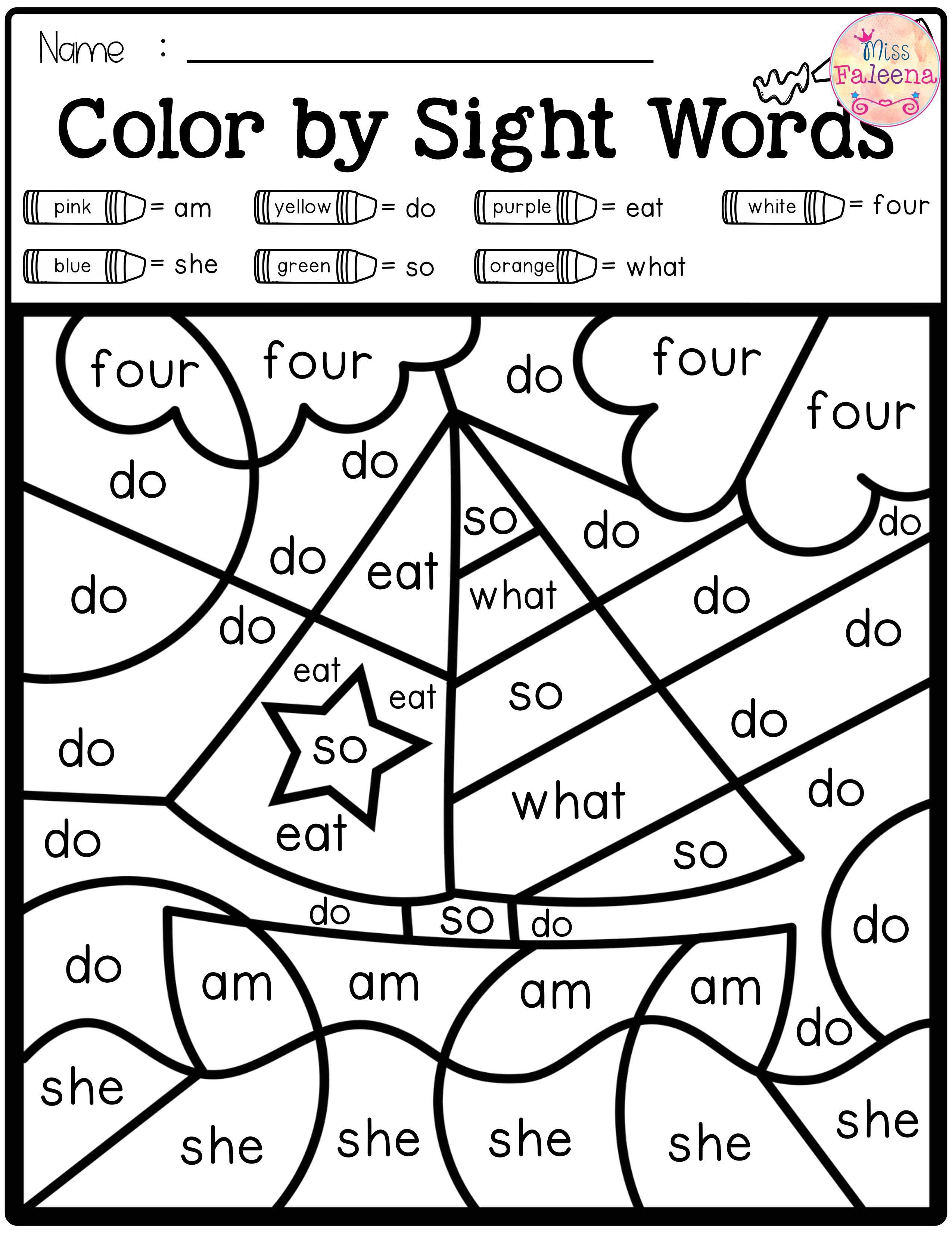 20 Sight Words Colouring Worksheets Download