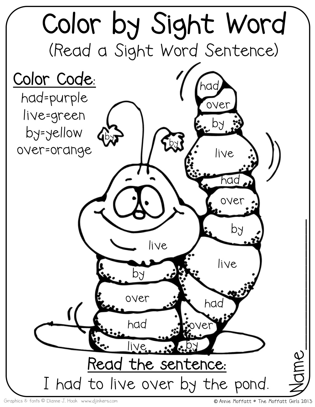 20 Sight Words Colouring Worksheets Pdf