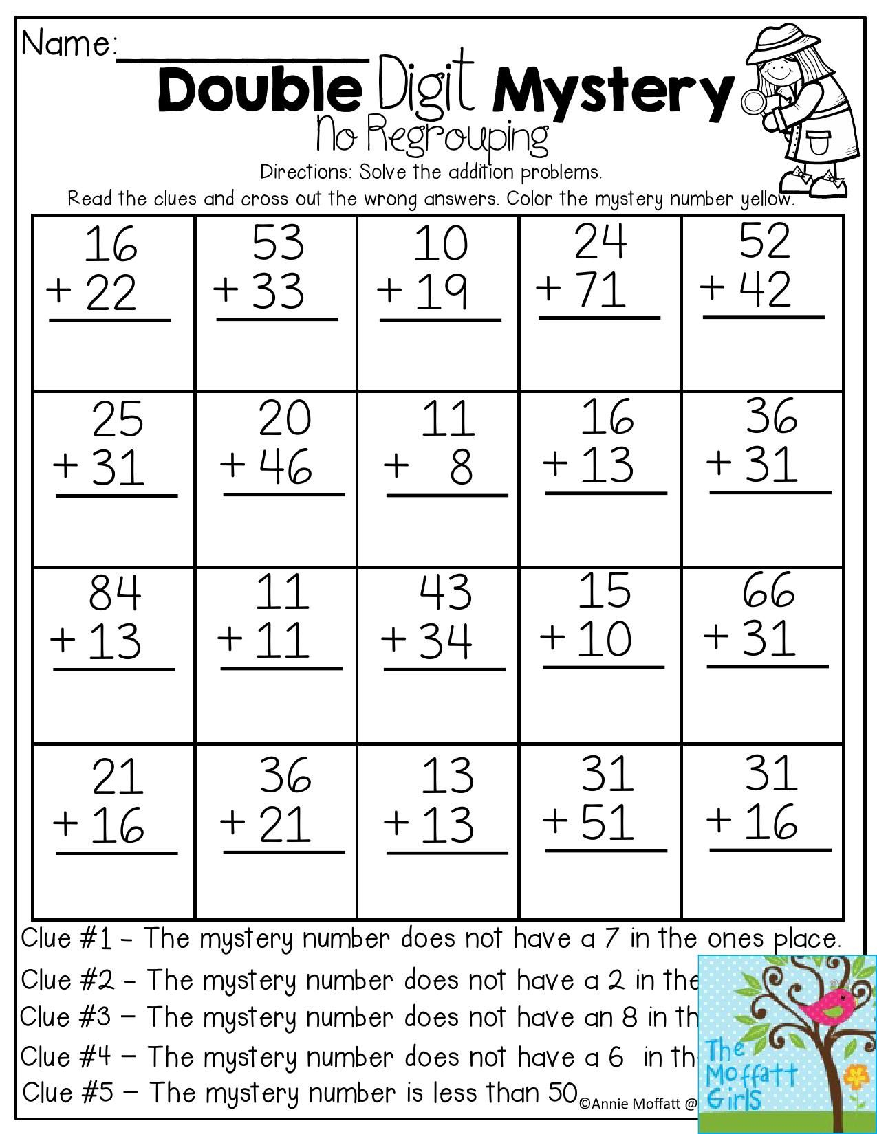 20 Two Digit Addition Worksheets Free