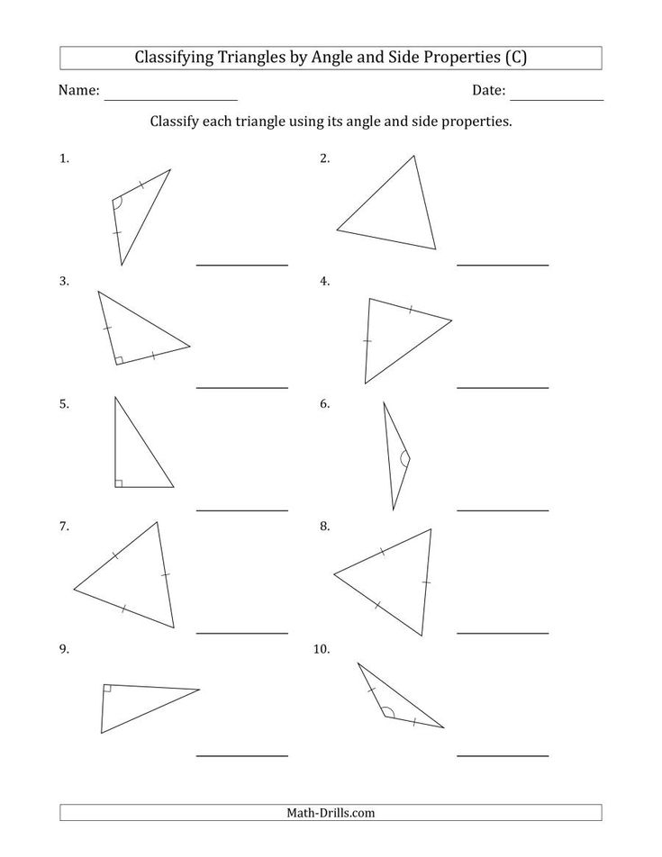 20 Types Of Triangles Worksheet Pdf