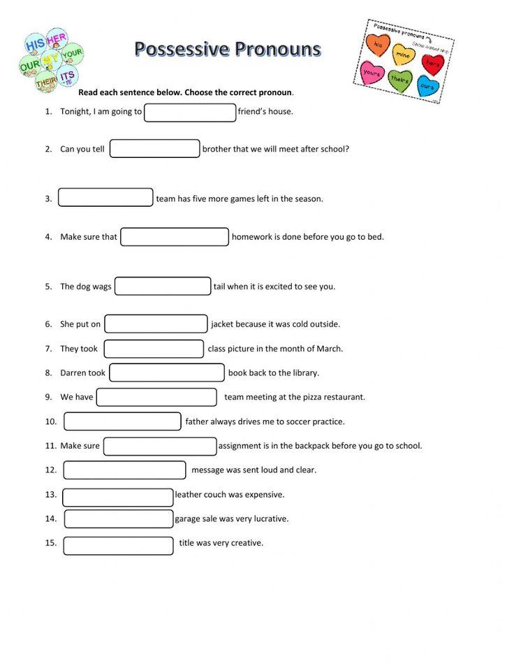 20 Using Possessive Pronouns Worksheet Free