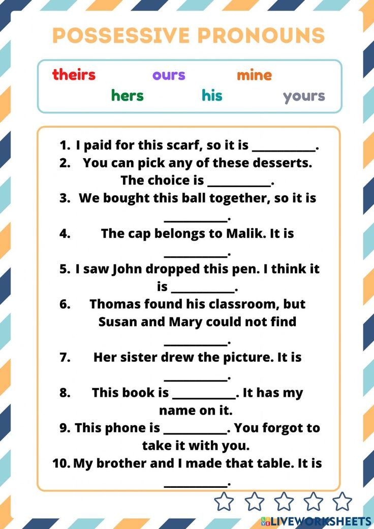 20 Using Possessive Pronouns Worksheet Pdf