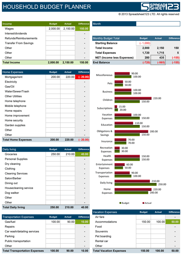 30 Budgeting Worksheet Excel Download