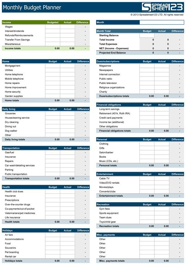 30 Budgeting Worksheet Excel Free