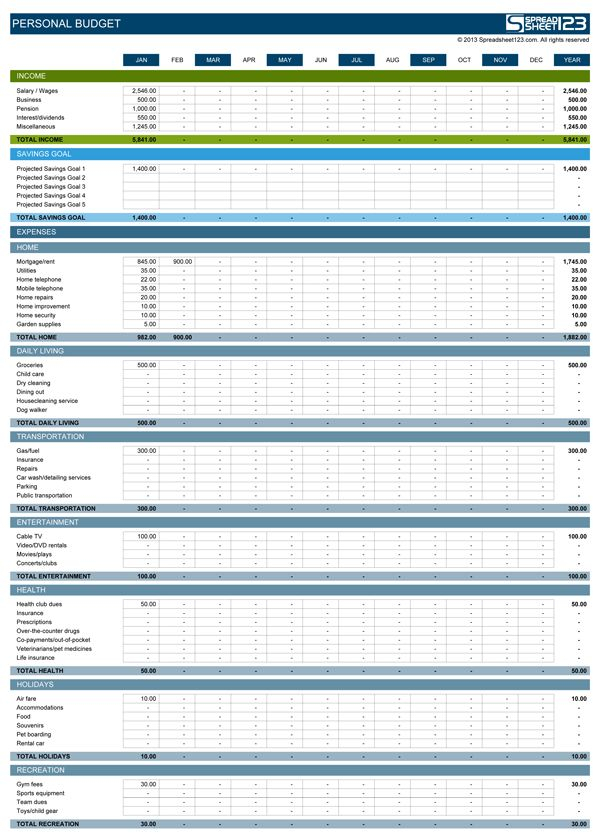 30 Budgeting Worksheet Excel Pdf