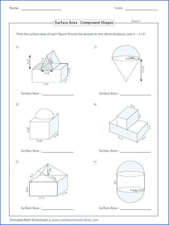 30 Composite Volume Worksheet Download