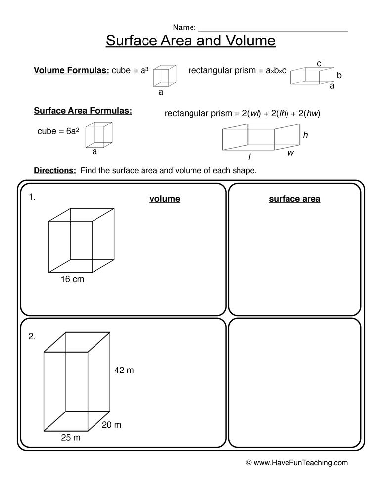 30 Composite Volume Worksheet Download