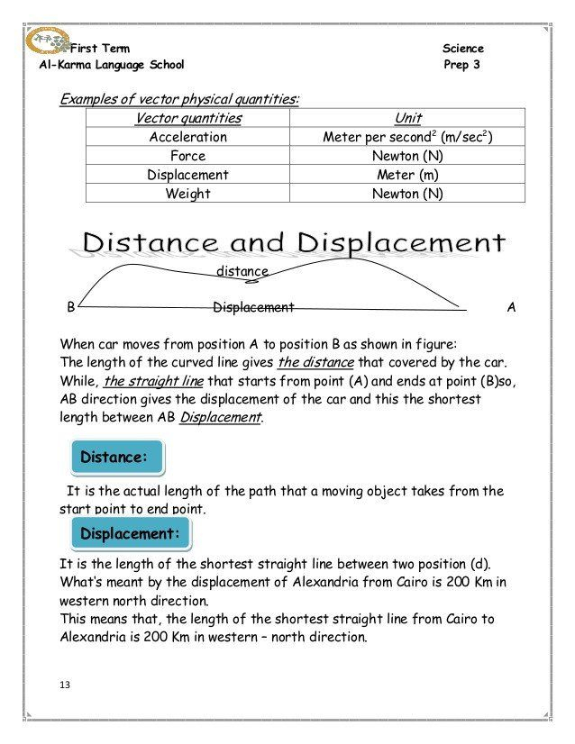 30 Distance Displacement Worksheet Download