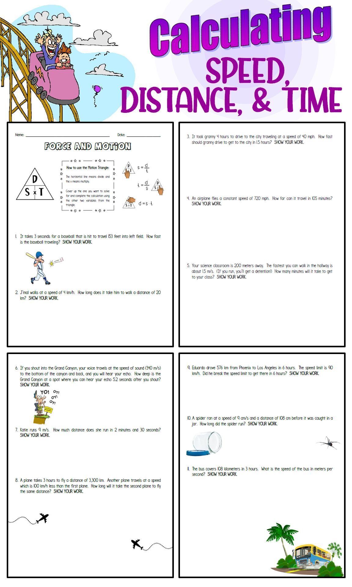 30 Distance Displacement Worksheet Download