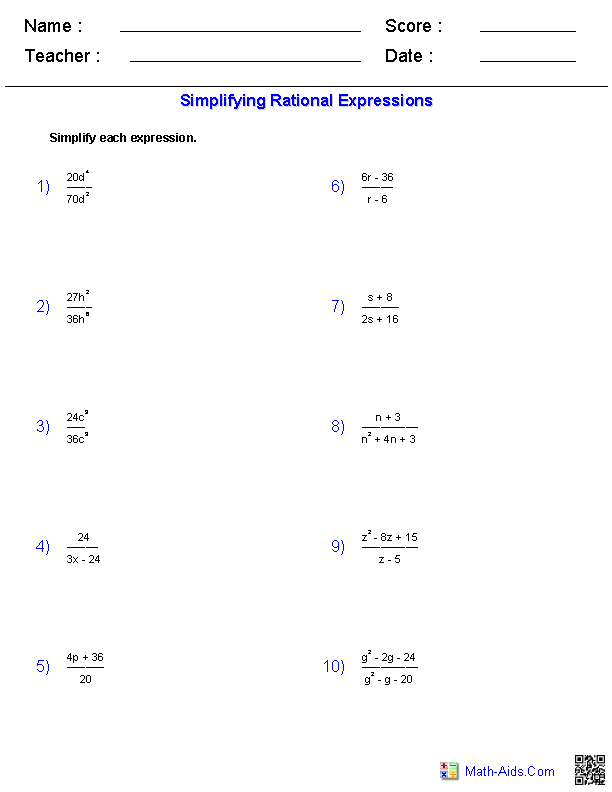 30 Exponents Simplify Worksheet Free