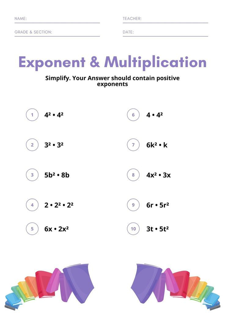 30 Exponents Simplify Worksheet Pdf