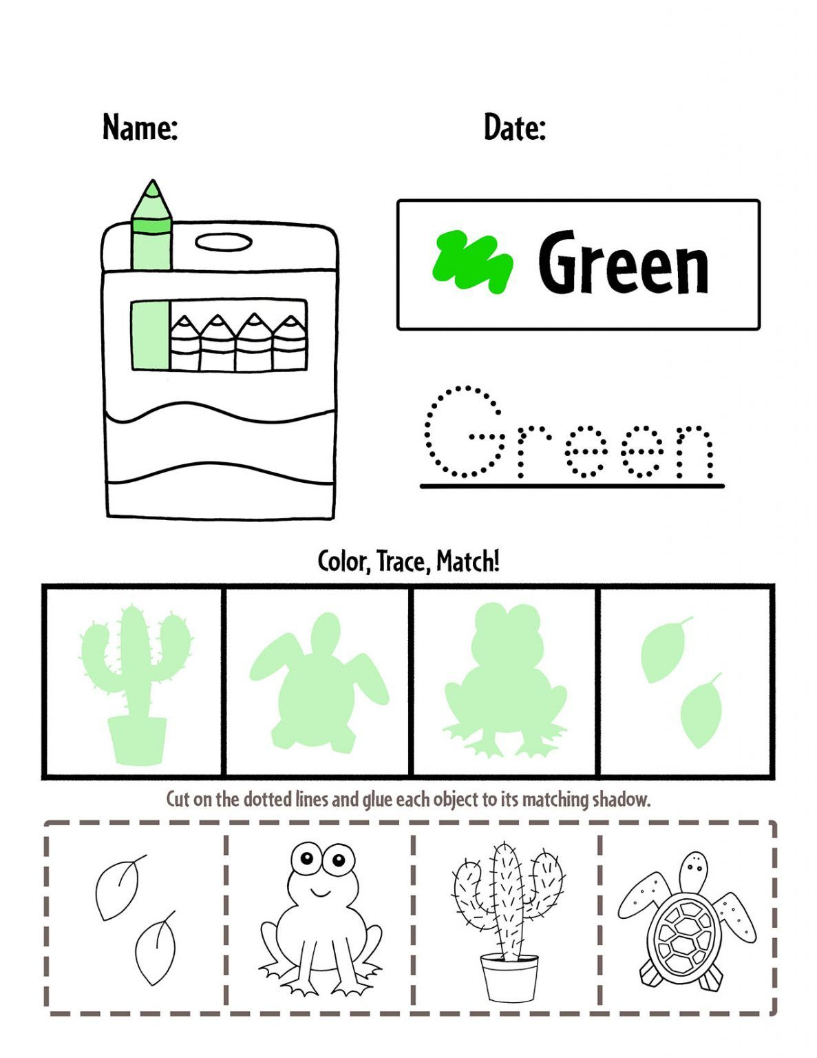 30 Green Colour Worksheet Download
