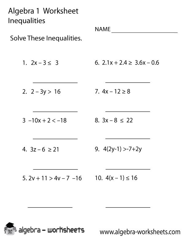 30 Linear Inequalities Worksheet Download