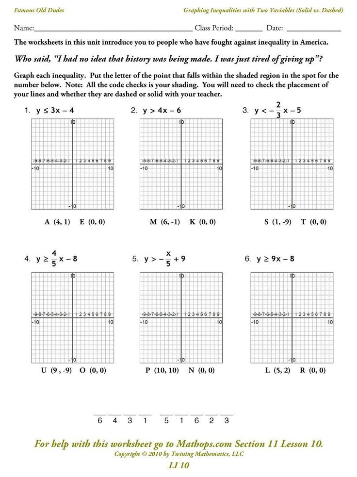 30 Linear Inequalities Worksheet Download