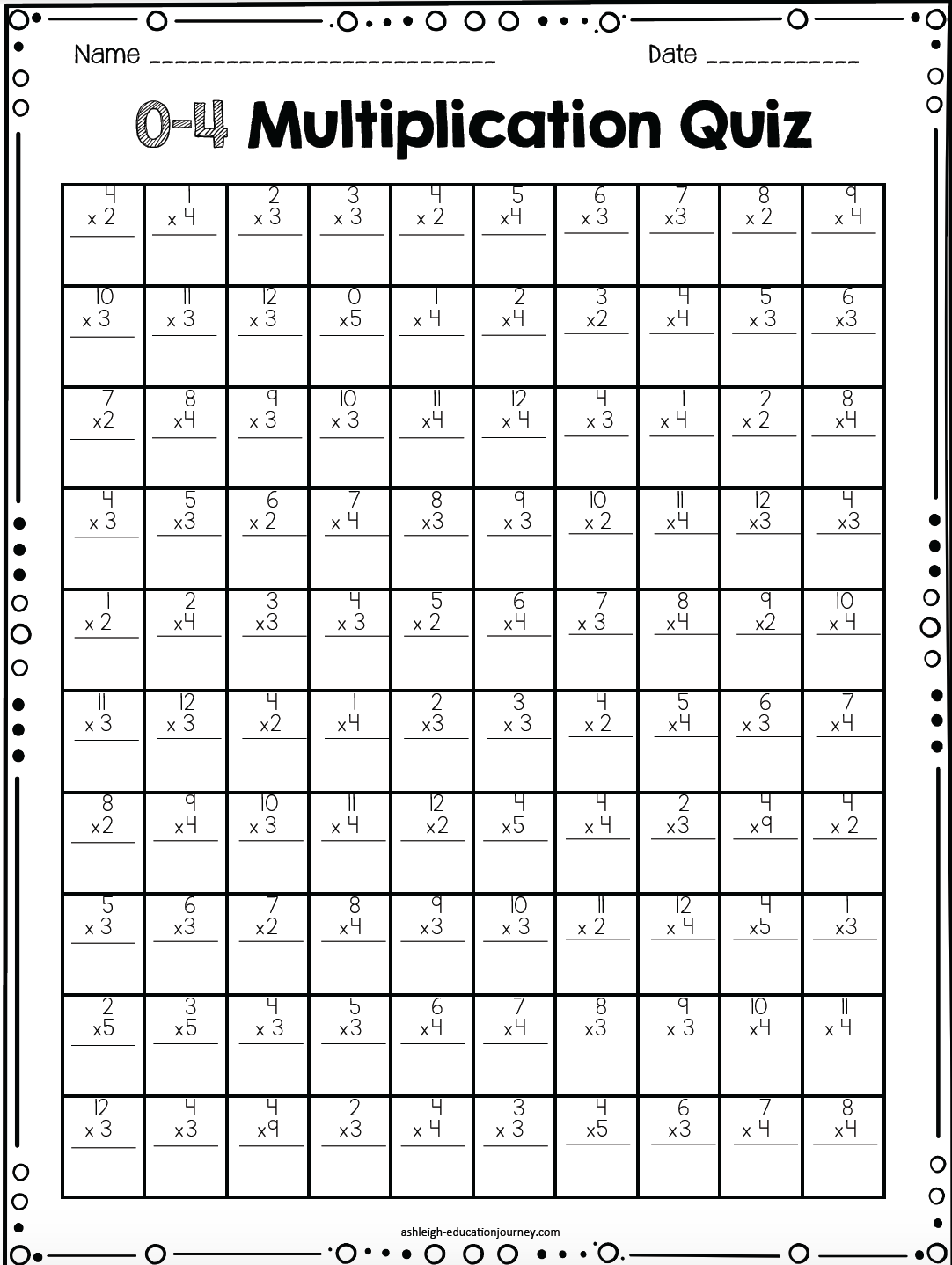 30 Math Facts Practice Worksheets Free