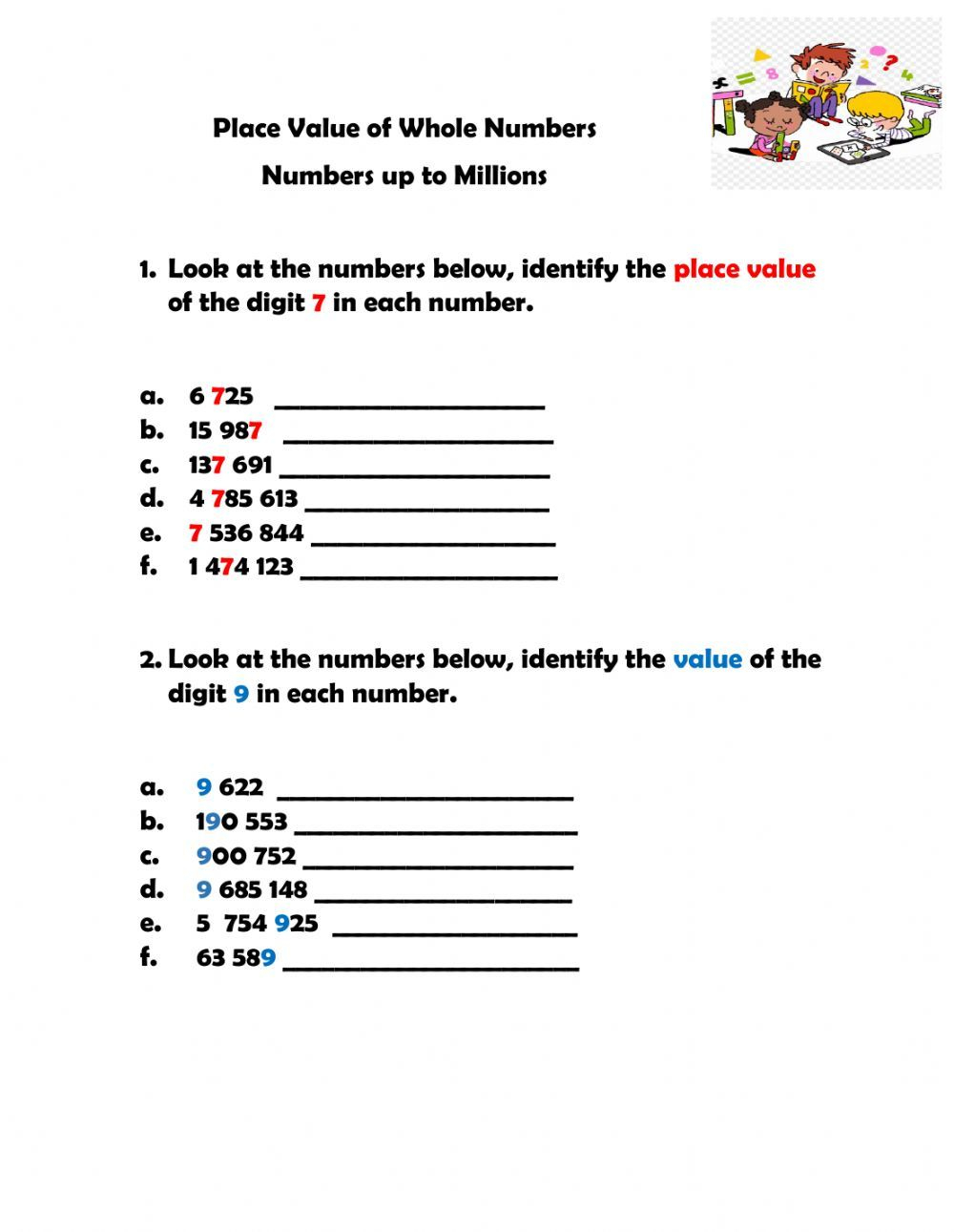 30 Math Place Value Worksheets Free