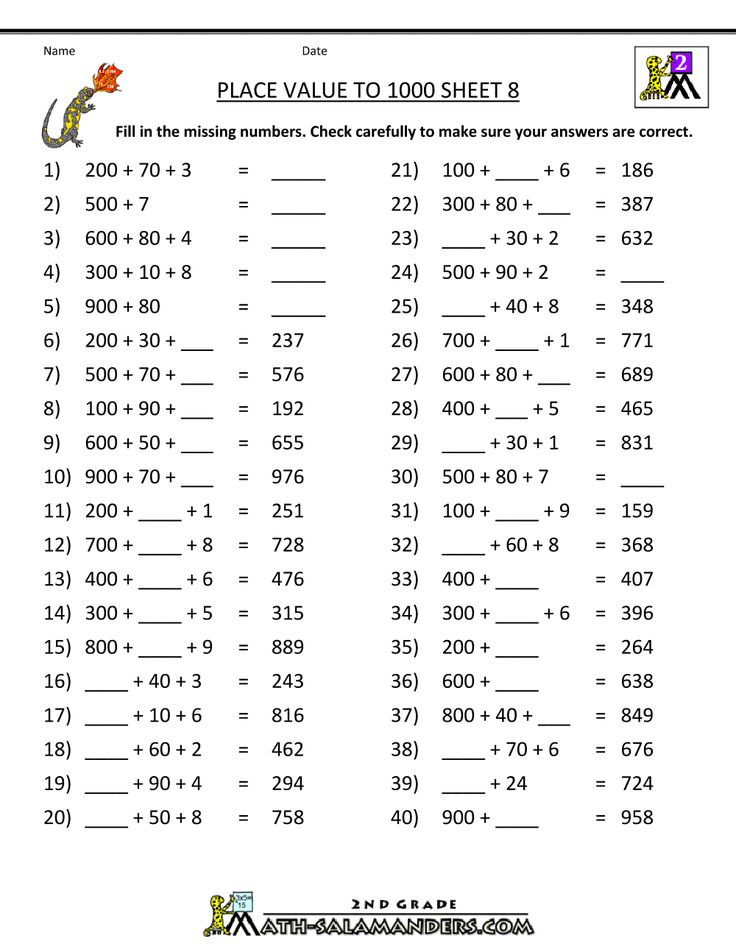 30 Math Place Value Worksheets Free