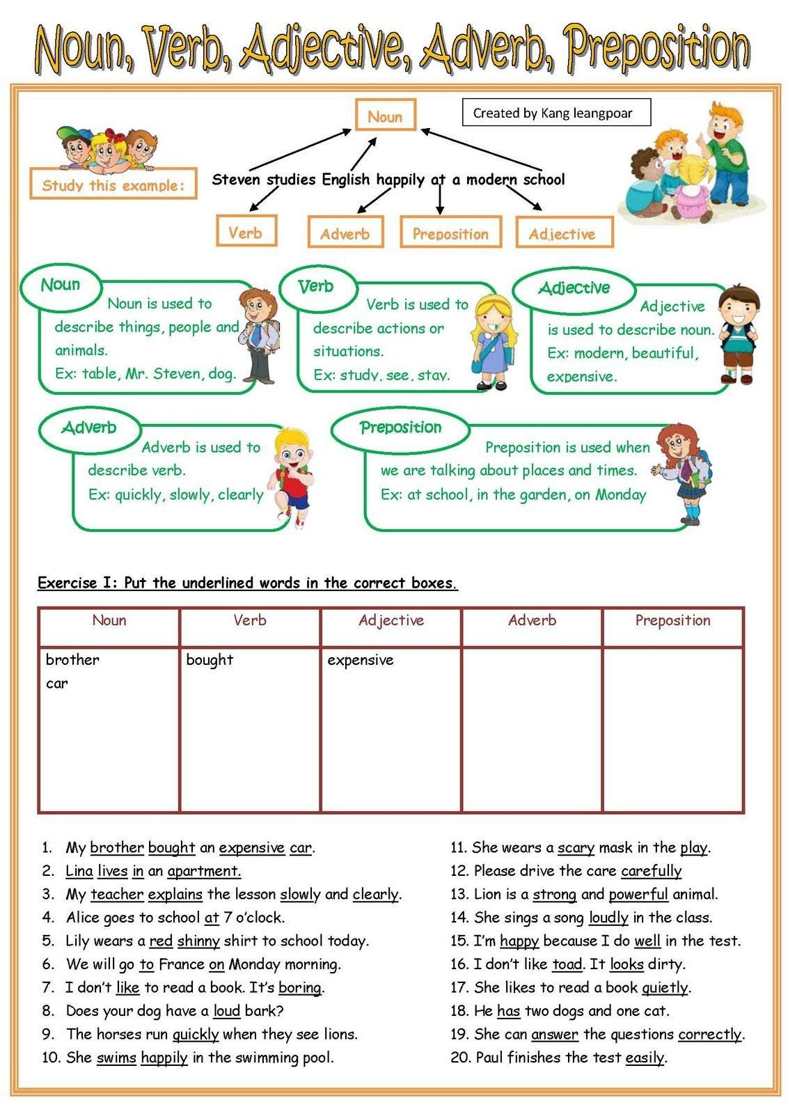 30 Noun Verb Worksheet Pdf