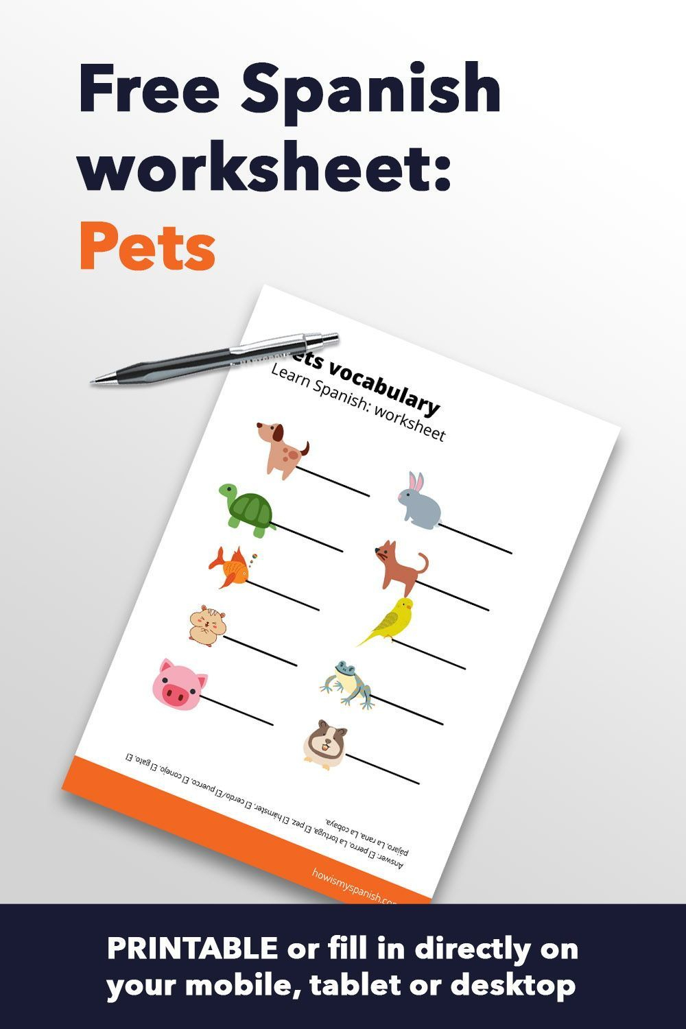 30 Printable Spanish Worksheets Download