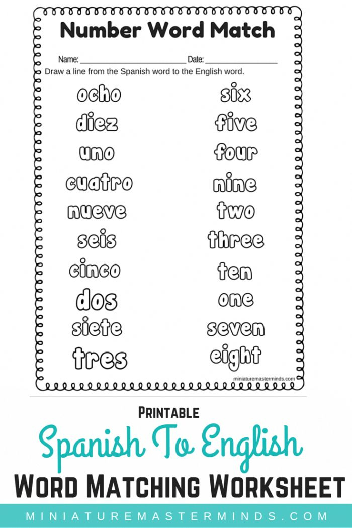 30 Printable Spanish Worksheets Free