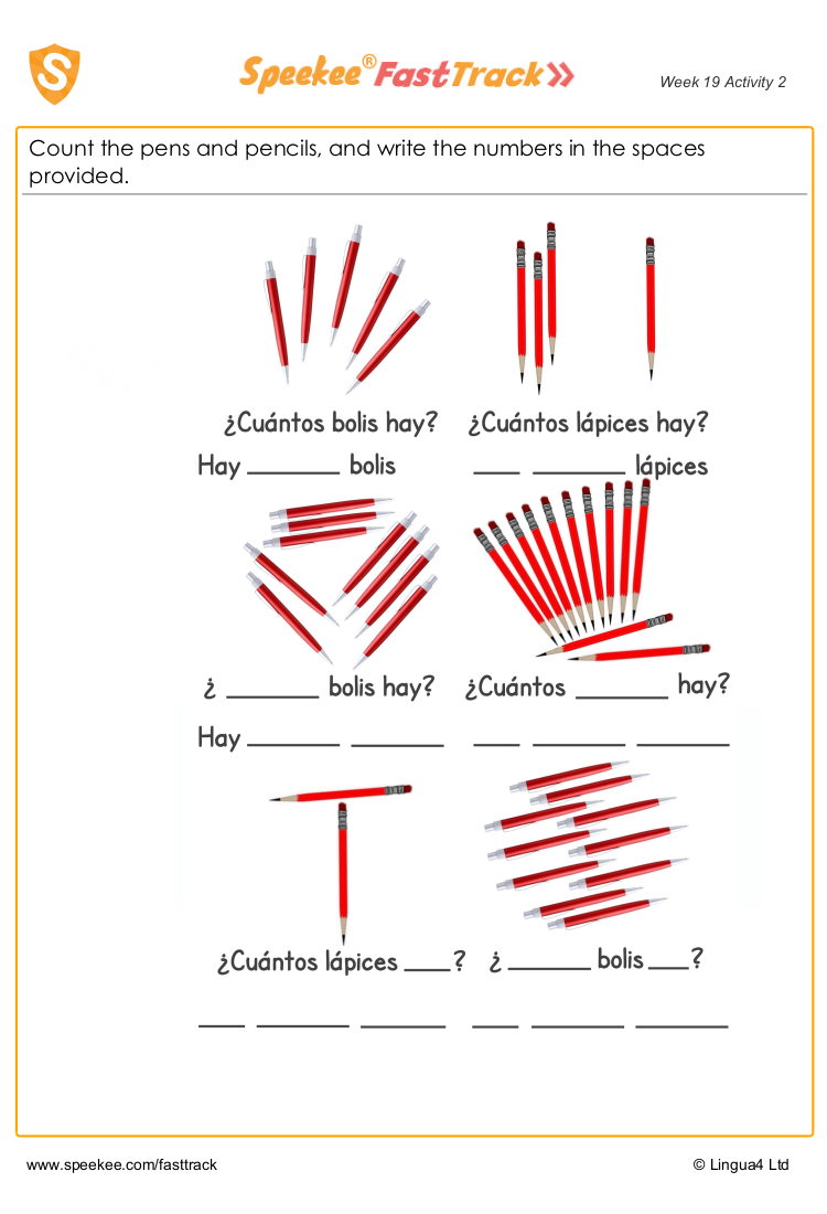 30 Printable Spanish Worksheets Free