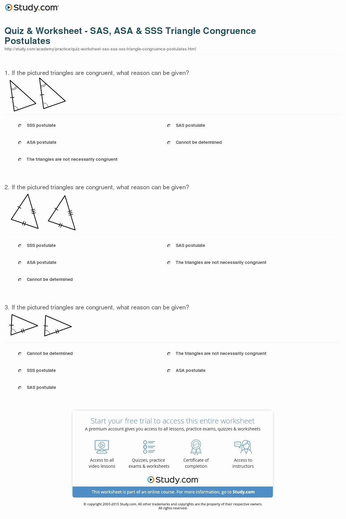 30 Triangle Congruence Worksheet Answers Pdf