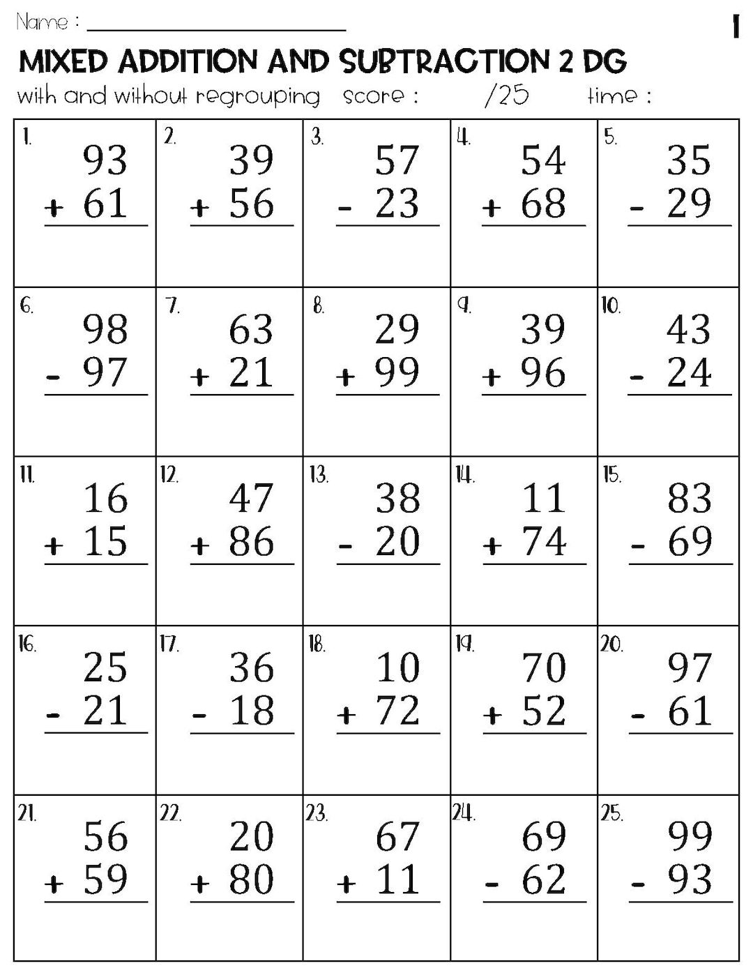 30 Two Digit Addition Worksheets Free