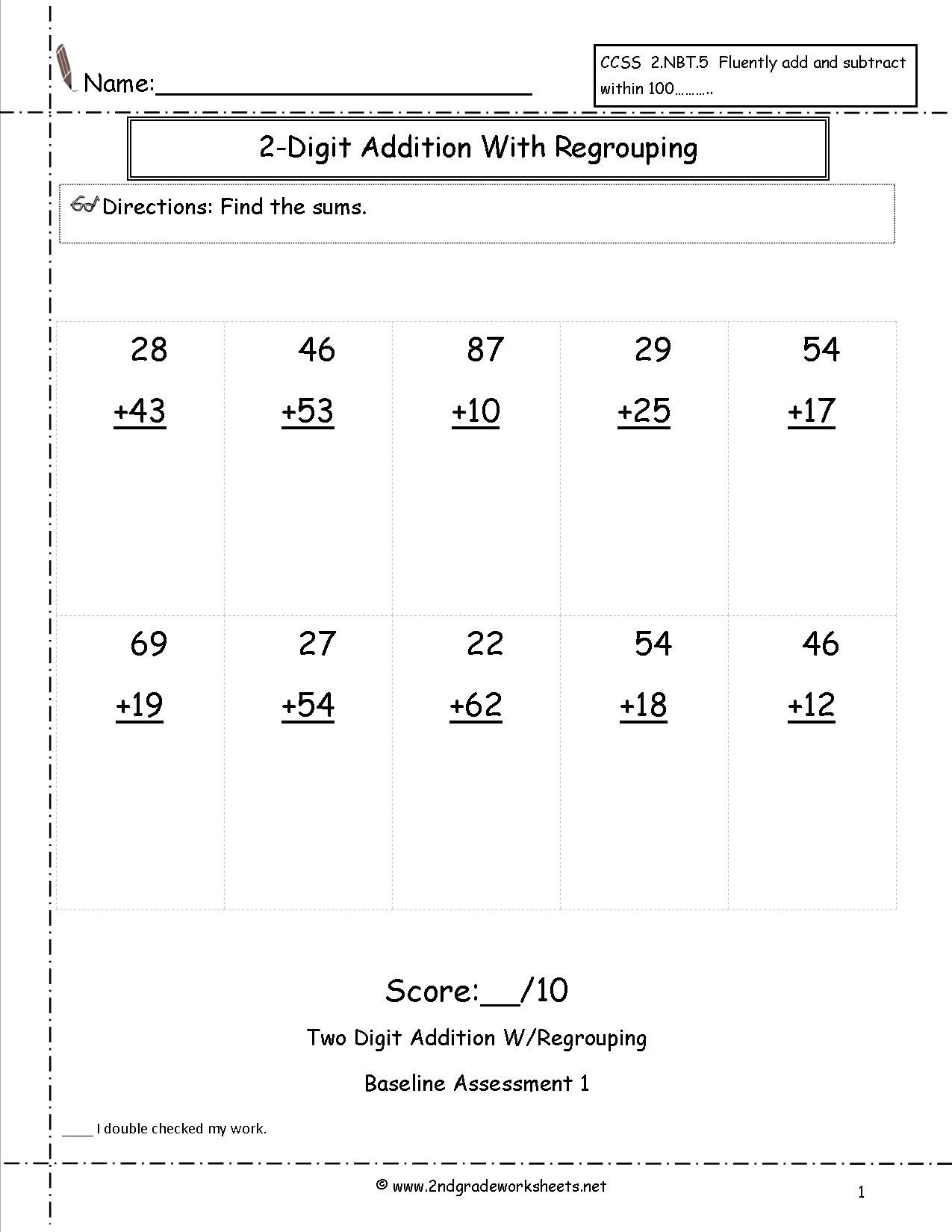 30 Two Digit Addition Worksheets Pdf