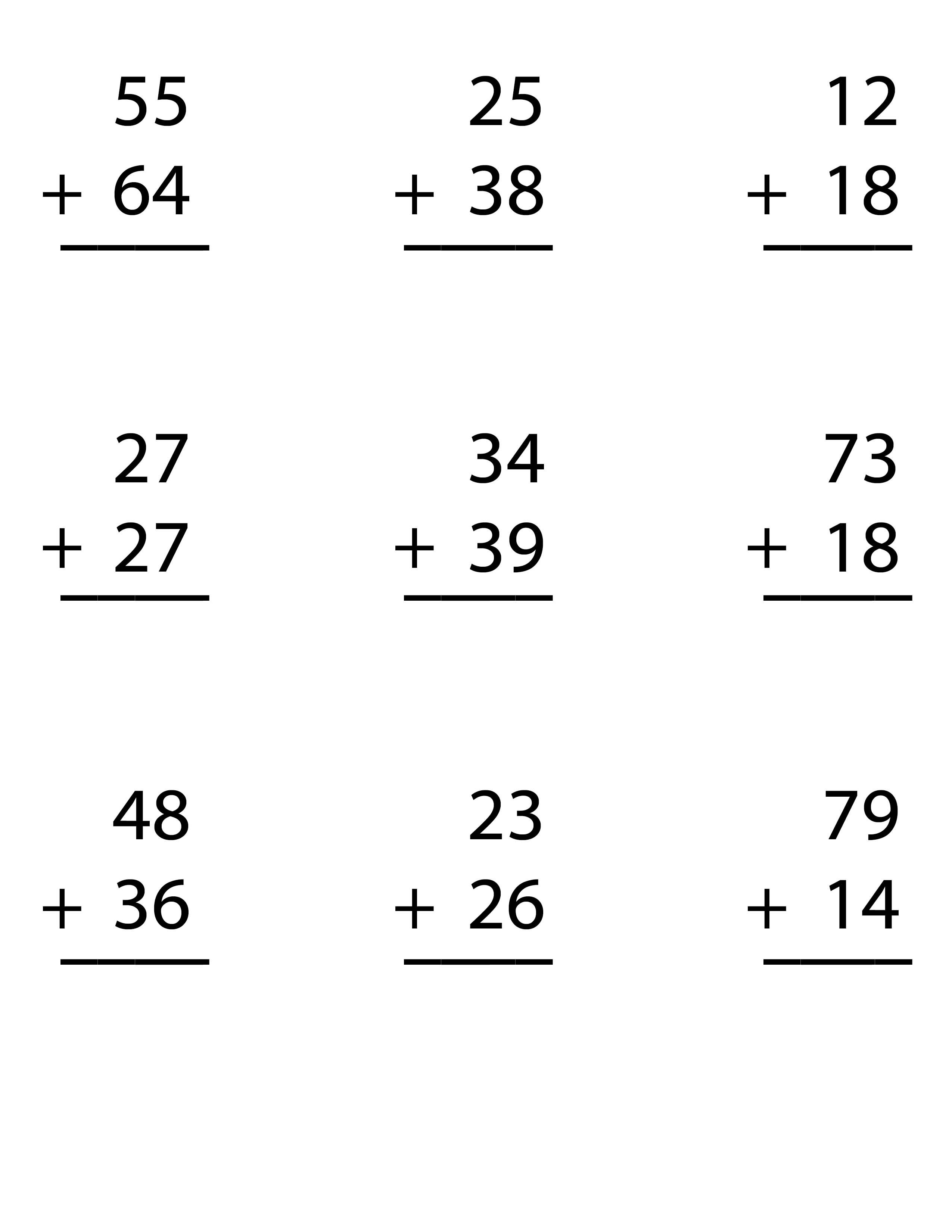 30 Two Digit Addition Worksheets Pdf