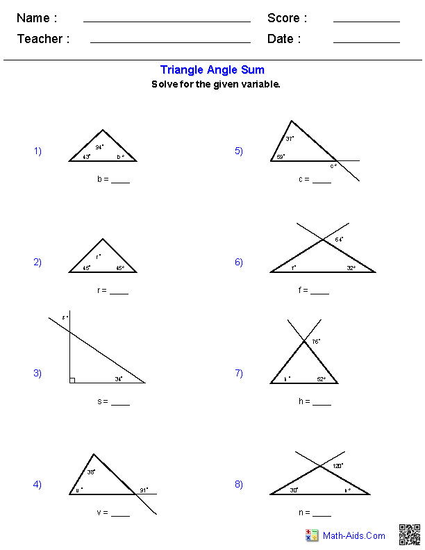 30 Types Of Triangles Worksheet Free