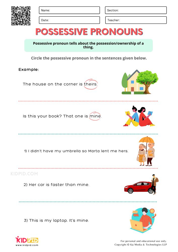 30 Using Possessive Pronouns Worksheet Download