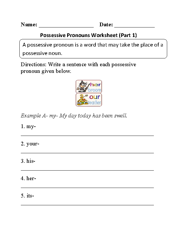 30 Using Possessive Pronouns Worksheet Download