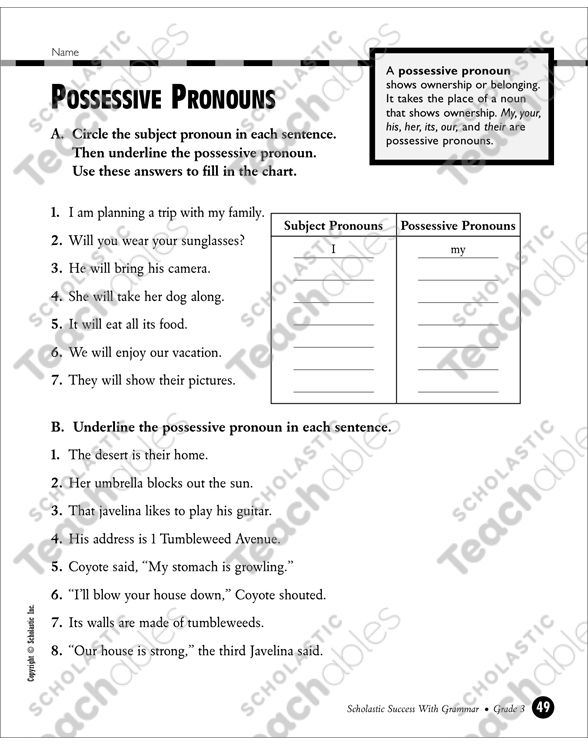 30 Using Possessive Pronouns Worksheet Pdf