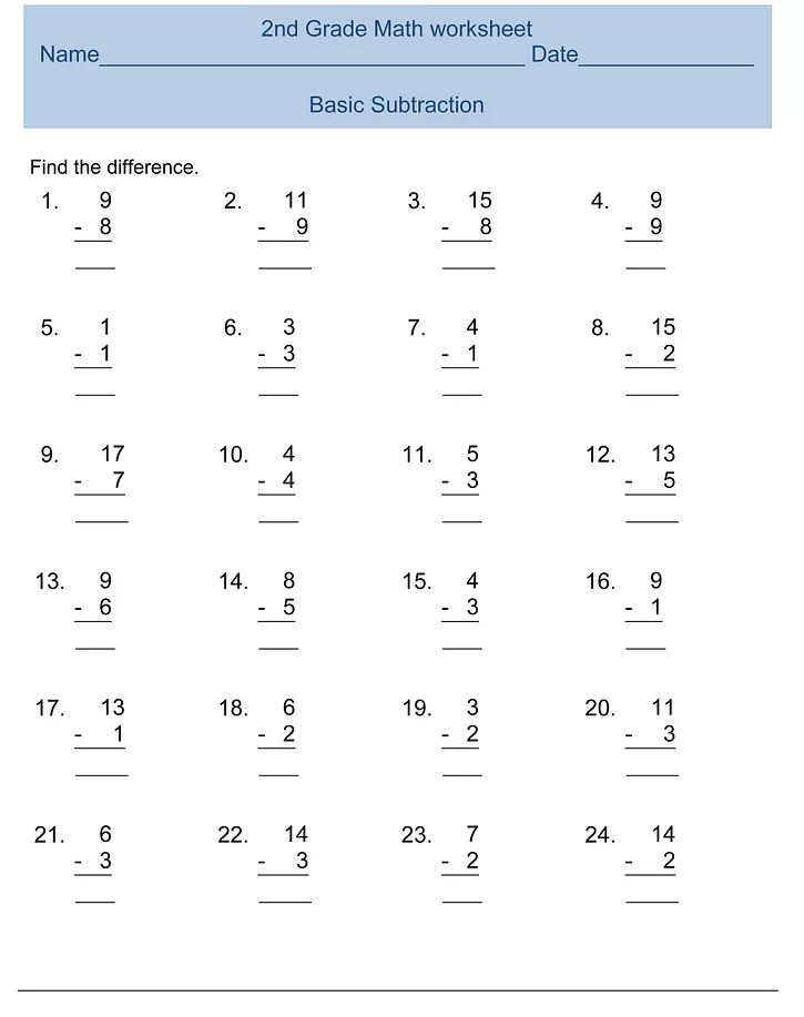 35 2Nd Grade Math Worksheets Download