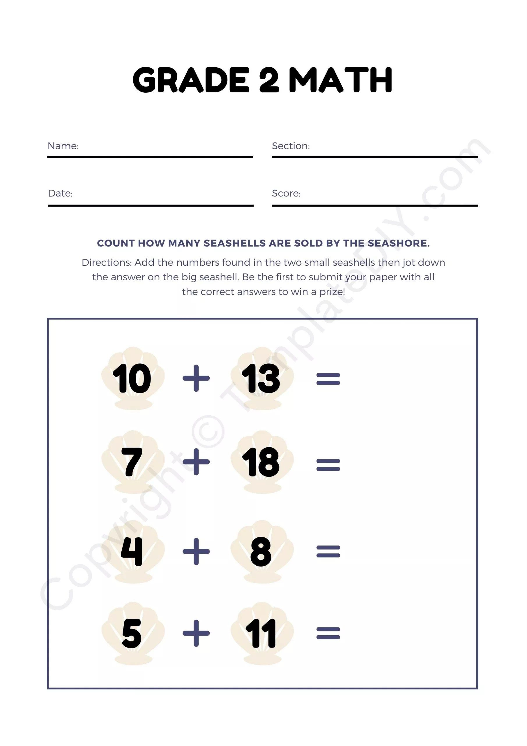 35 2Nd Grade Math Worksheets Pdf