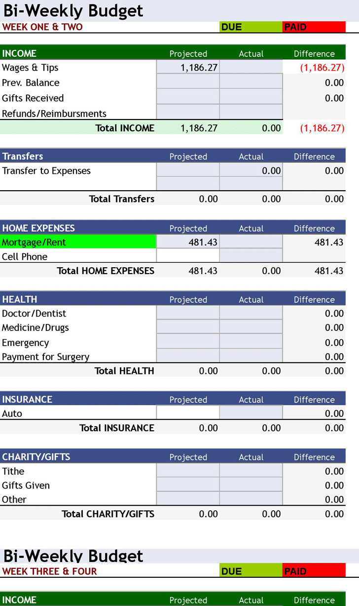 35 Budgeting Worksheet Excel Download