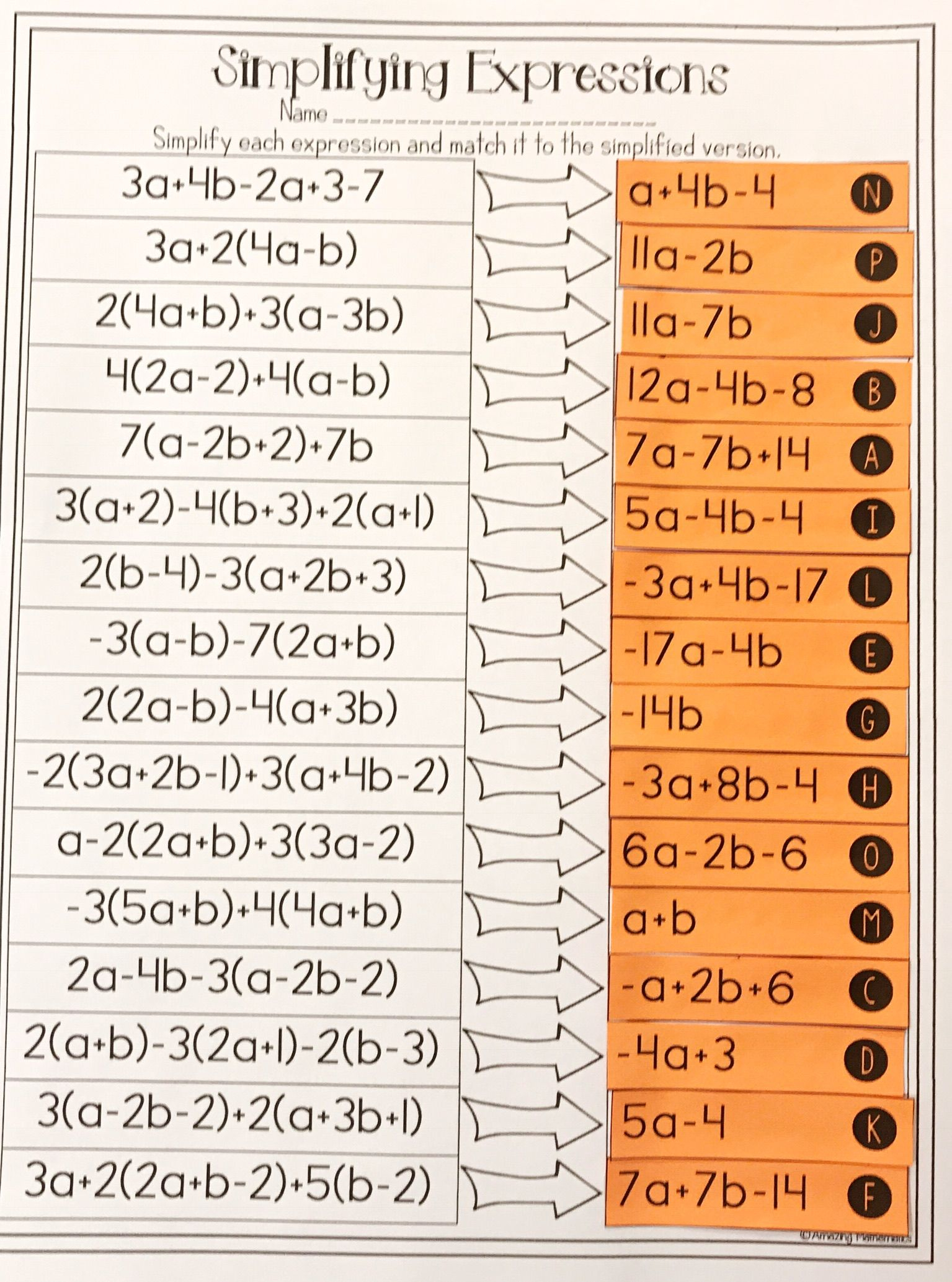 35 Combining Like Terms Worksheet Download