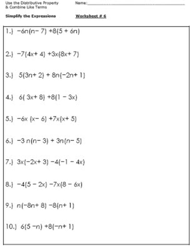 35 Combining Like Terms Worksheet Download