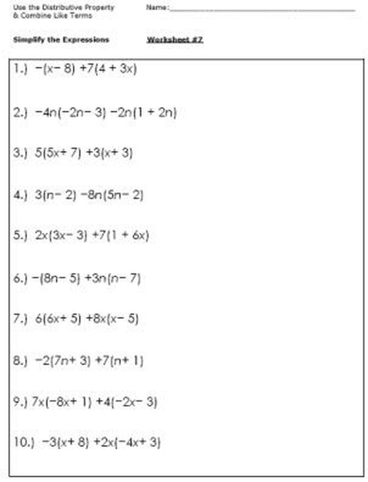 35 Combining Like Terms Worksheet Download