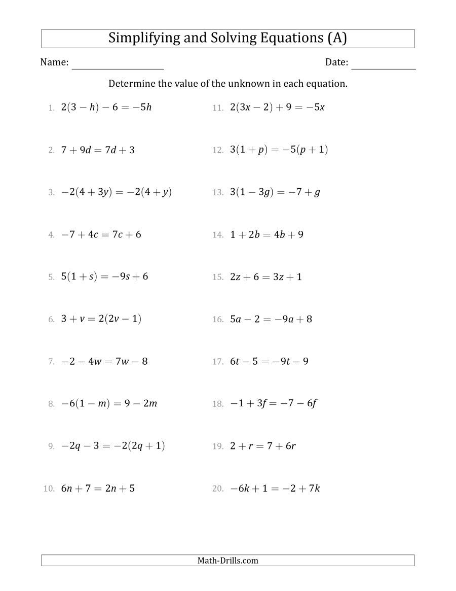 35 Combining Like Terms Worksheet Pdf