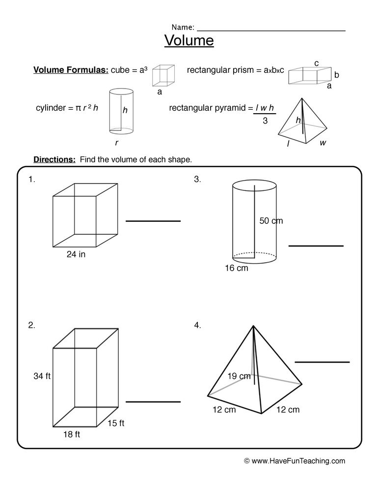 35 Composite Volume Worksheet Free