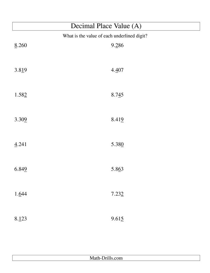 35 Decimal Worksheets 4Th Grade Pdf