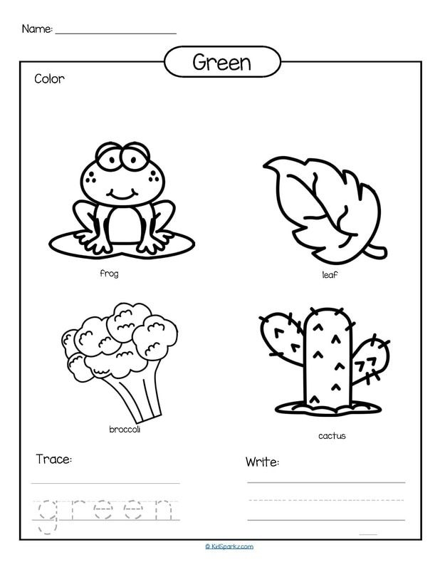 35 Green Colour Worksheet Pdf