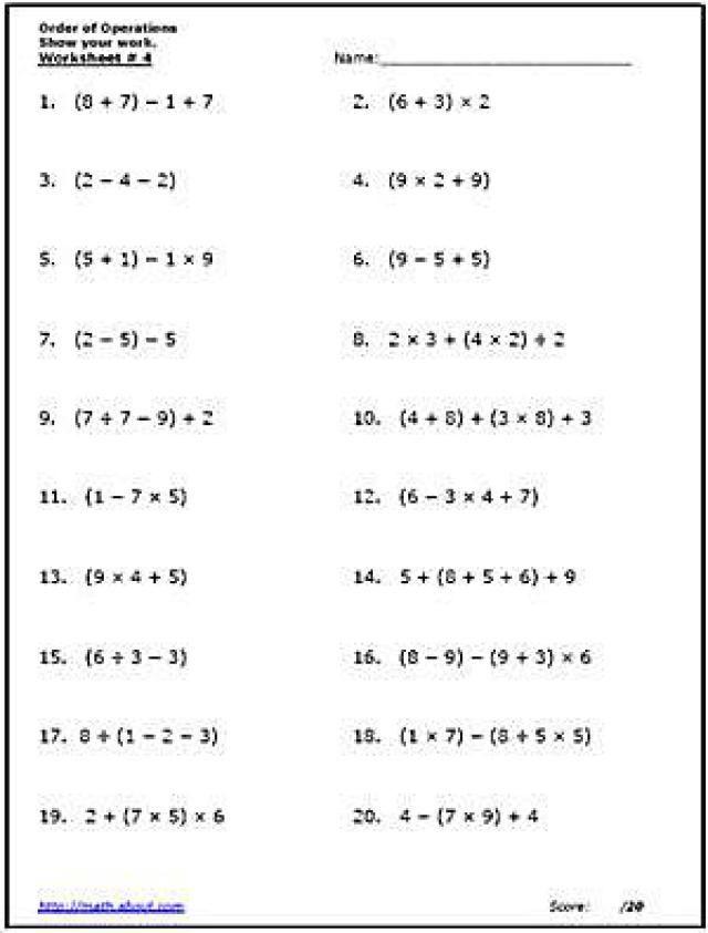 35 Math Algebra Worksheets Free