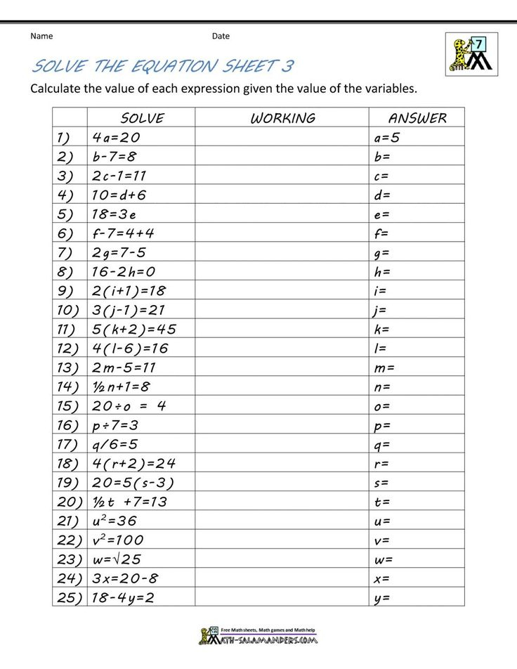 35 Math Algebra Worksheets Pdf