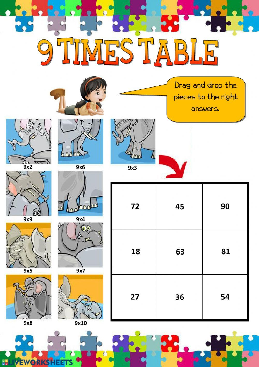 35 Nine Times Table Worksheet Download