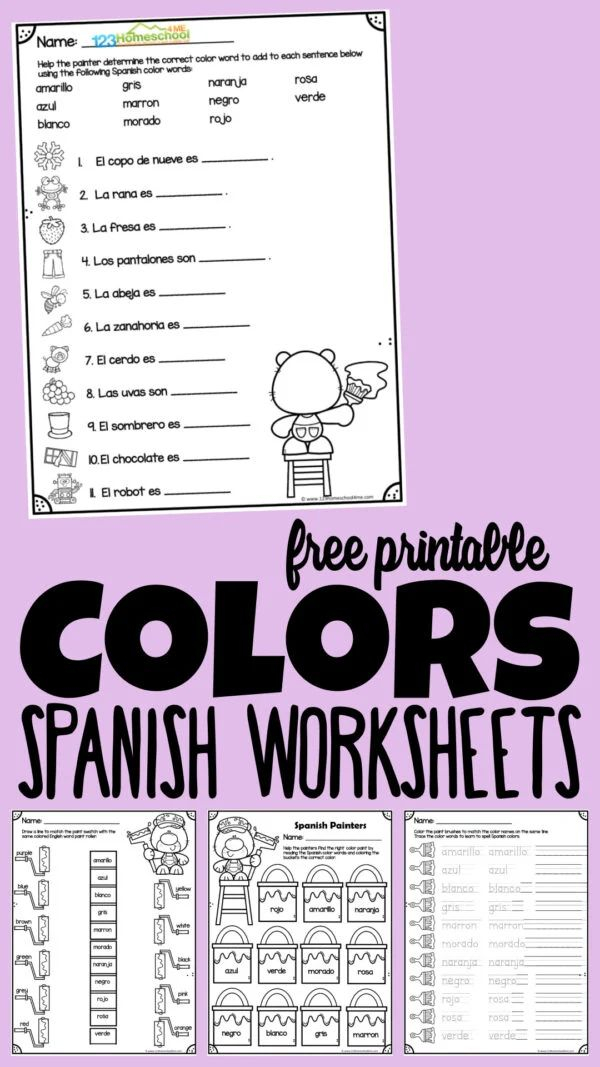 35 Printable Spanish Worksheets Free