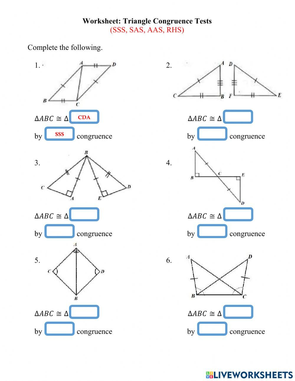 35 Triangle Congruence Worksheet Answers Free